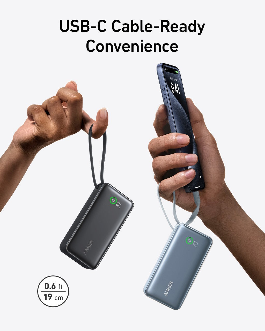 Anker with USB-C cable-ready convenience for portable charging