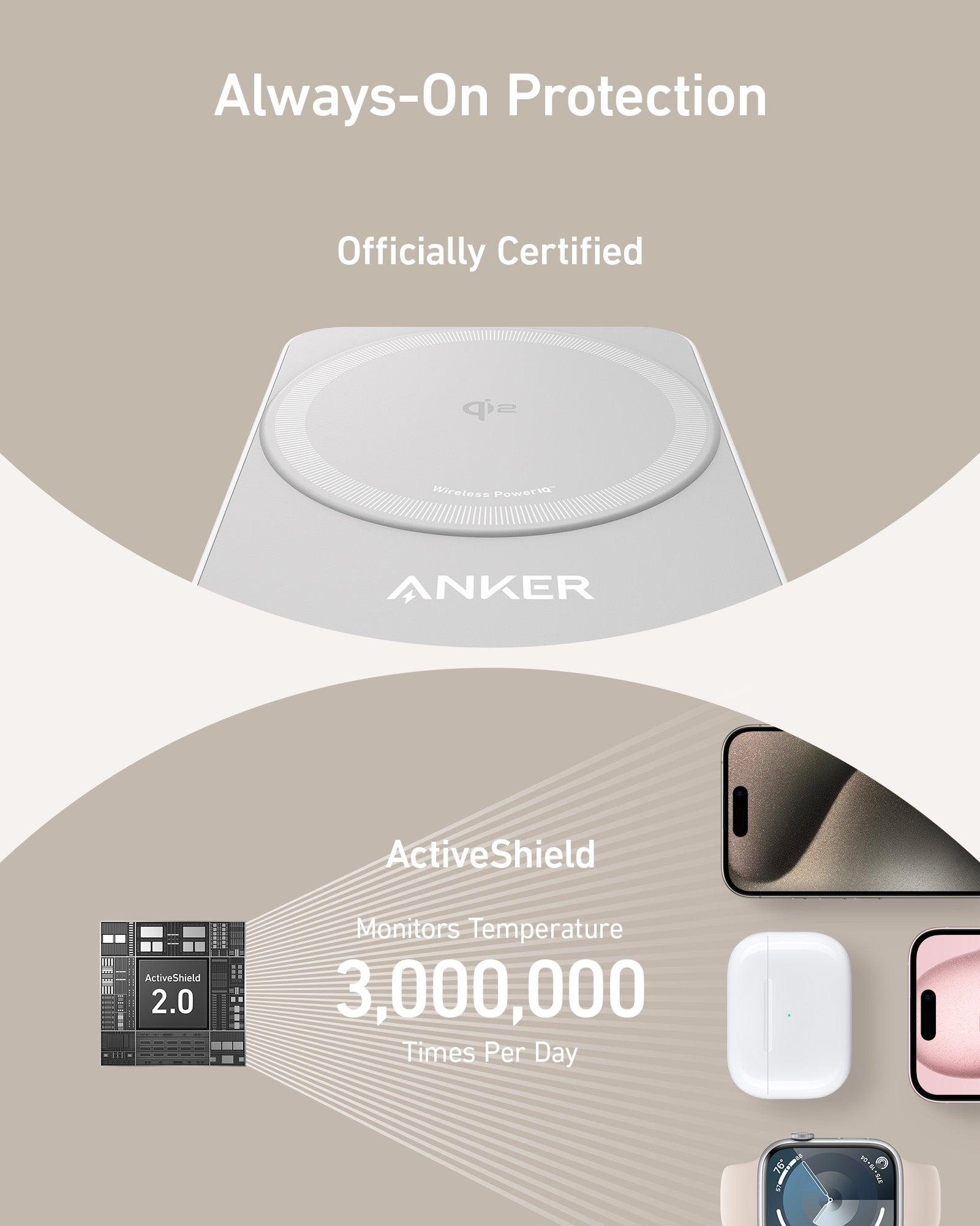 Anker MagGo Wireless Charging Station (Foldable 3-in-1) and Anker Nano Travel Adapter (5-in-1, 20W, 1-Pack)
