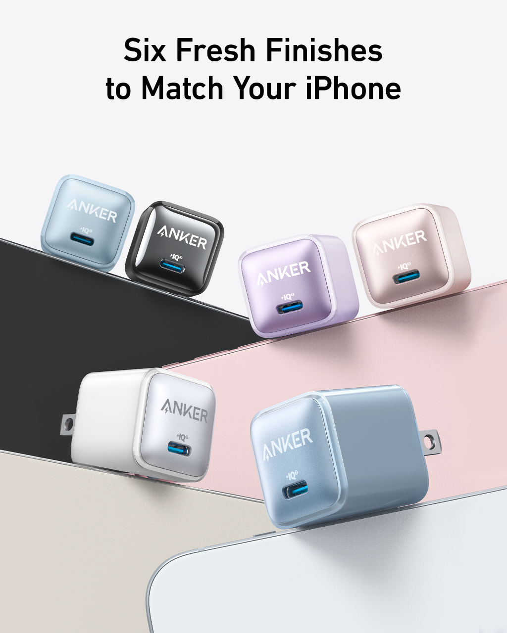 Six Anker charger colors with fresh finishes for iPhone