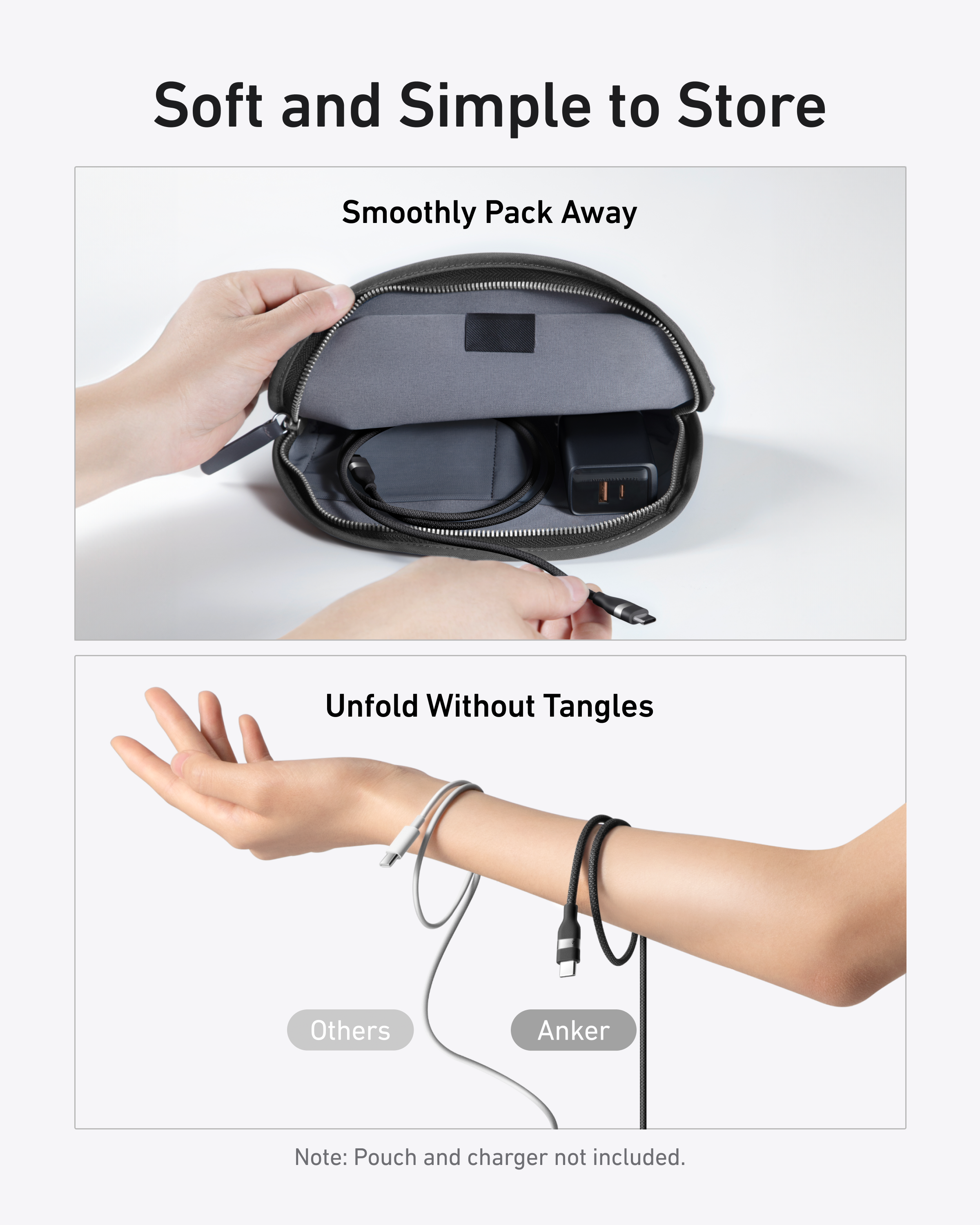 Anker Nano Charger (45W) with USB-C to USB-C Cable and Anker USB-C to USB-C Cable (6 ft, 240W, Upcycled-Braided)