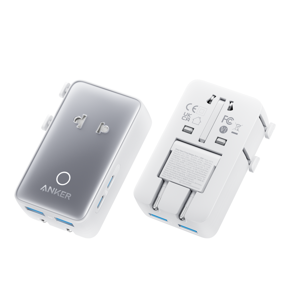 Anker MagGo Wireless Charging Station (Foldable 3-in-1) and Anker Nano Travel Adapter (5-in-1, 20W, 1-Pack)