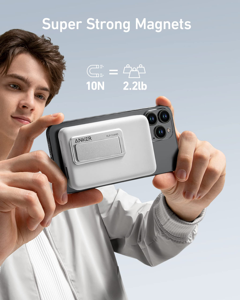 Anker with magnetic flip stand for super strong hold